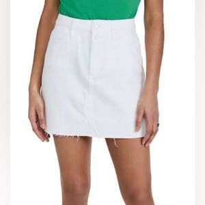 Paige white raw hem denim skirt new without tags
